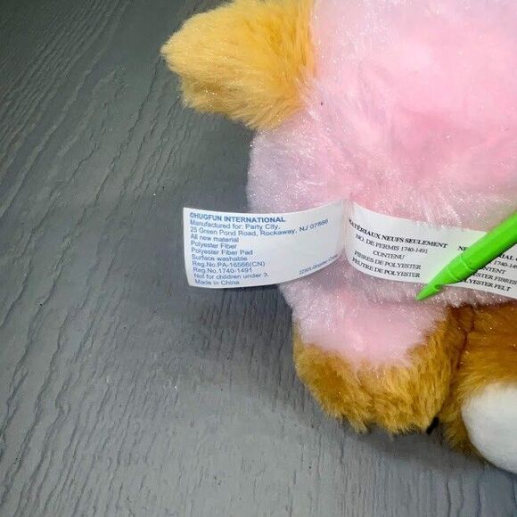 Rare Hugfun Brown Pomeranian Dog In Pink Rabbit Costume 12" - Picture 7 of 15